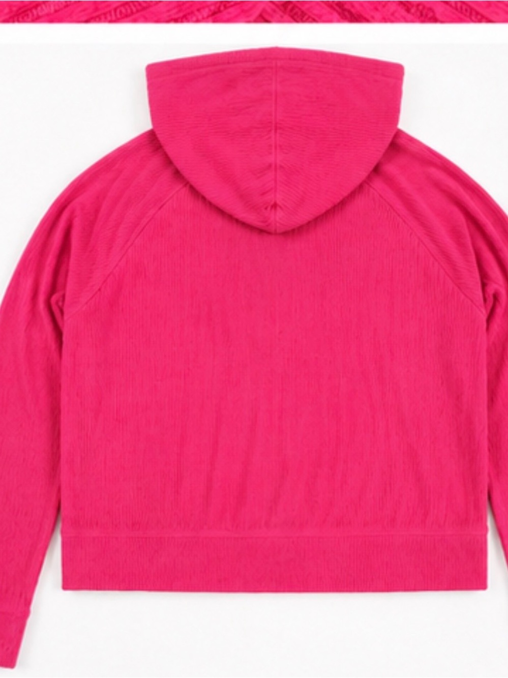 Free Press Nordstrom Pink Ribbed Cropped Pullover Hoodie Slouchy Knit Medium - Picture 3 of 6